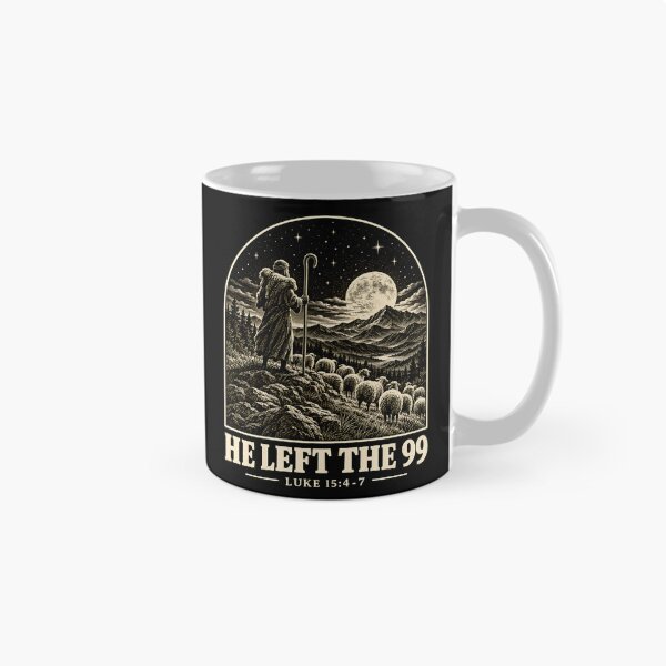 Item preview, He Left the 99 Luke 15:4-7 Good Shepherd Lost Sheep Vintage Christian Bible Verse designed and sold by HooptownRV.