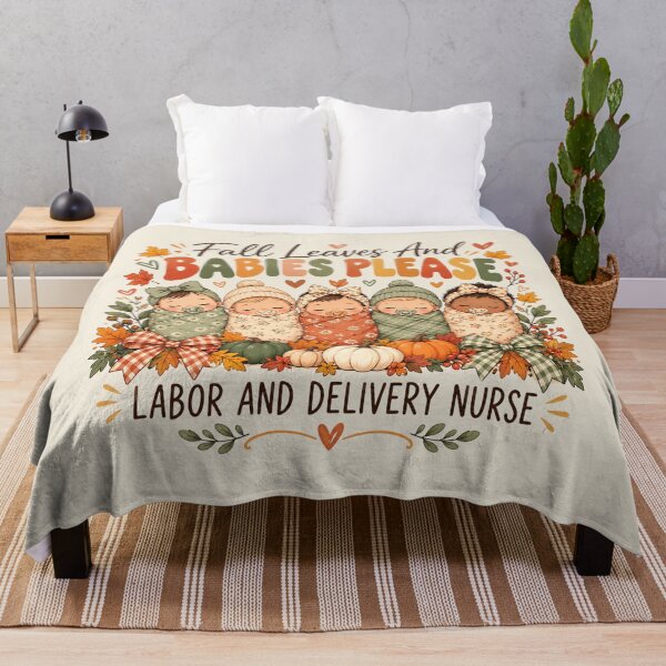 Item preview, Fall Leaves and Babies Please, Cute Labor and Delivery Nurse Fall, Autumn Pumpkin Season, Obstetrics Nursing, Cozy L&D Nurse Gift designed and sold by Quiajia.