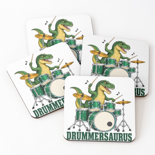 Item preview, Drummersaurus T Rex Dinosaur Drummer Drumming designed and sold by gordonbwyashop.