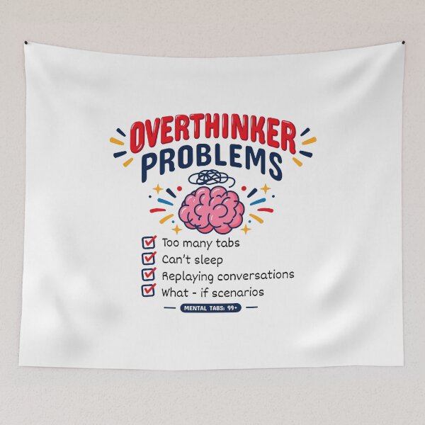 Item preview, Overthinker Problems Mental Tabs 99+ Funny Brain Humor designed and sold by Mellow Mood Designs.