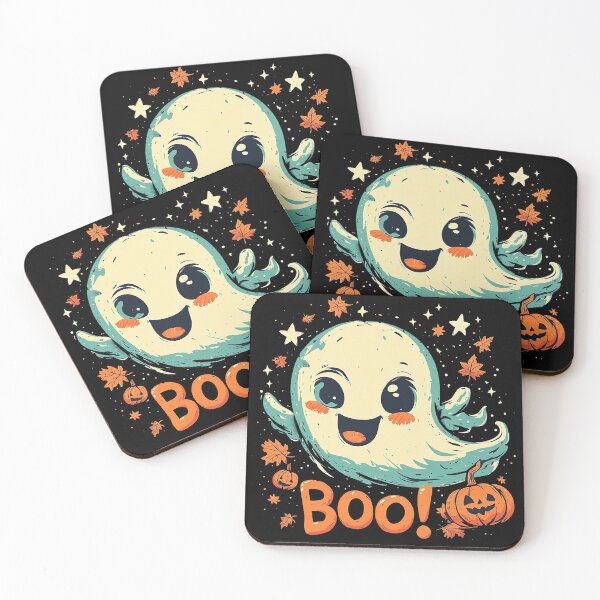 Item preview, Cute Mint Ghost Boo - Whimsical Pastel Halloween Pumpkin Art designed and sold by emiliacreations.