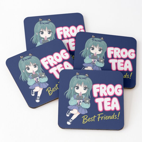 Item preview, Cute Green Frog Tea Kawaii Chibi Girl designed and sold by melissaburns.