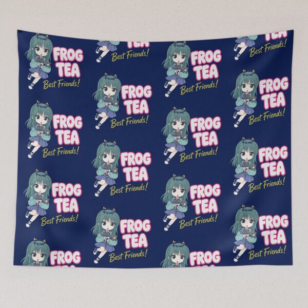 Item preview, Cute Green Frog Tea Kawaii Chibi Girl designed and sold by melissaburns.