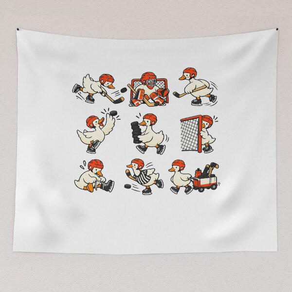 Item preview, Cute Hockey Ducks Funny Ice Hockey Cartoon designed and sold by atticzimme.