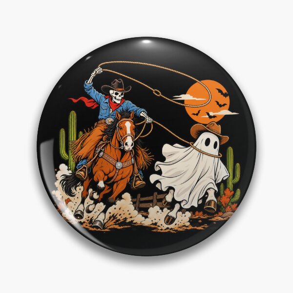 Item preview, Skeleton Cowboy Chasing Ghost Halloween designed and sold by teesterra.
