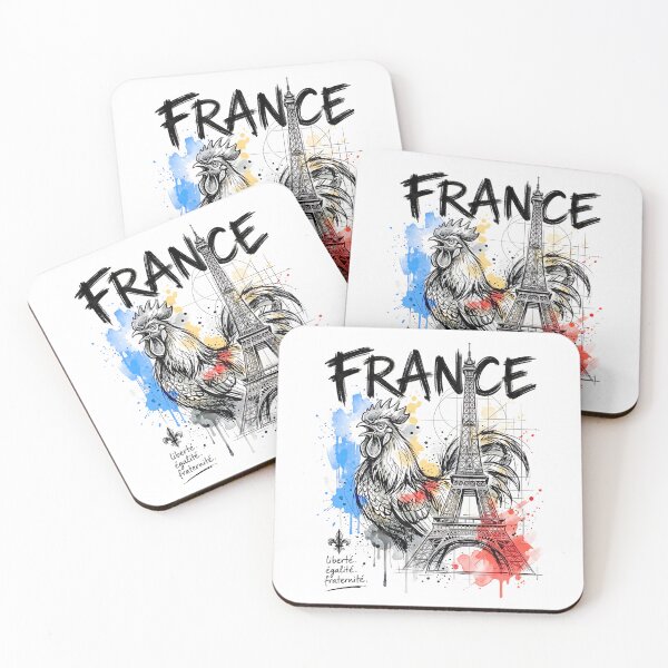 Item preview, French Rooster and Eiffel Tower Watercolor Art designed and sold by EdwinkOne.