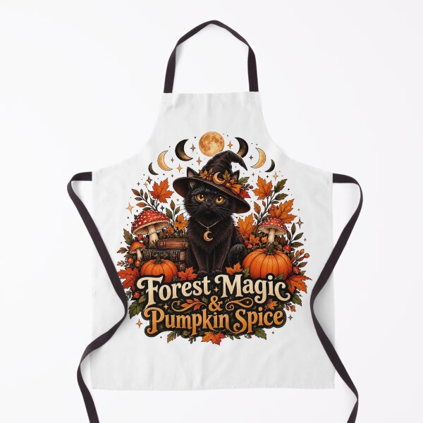 Item preview, Witchy Black Cat Autumn Magic – Pumpkin Spice designed and sold by Sanika arts .