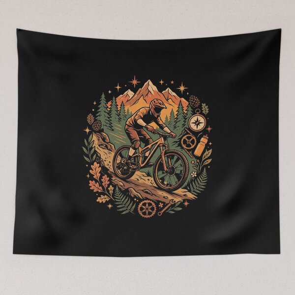 Item preview, Retro Downhill Mountain Biking Forest Adventure designed and sold by DariaOltes.