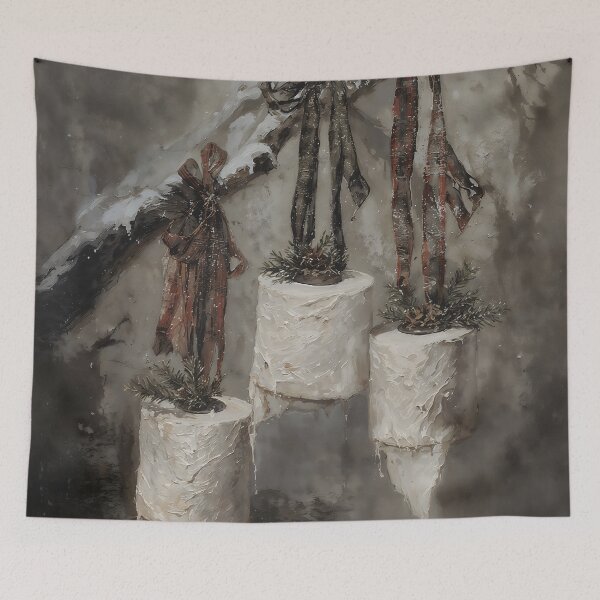 Item preview, Gothic Christmas Toilet Paper Roll Bathroom Humor Painting designed and sold by DarkHolyQueen.
