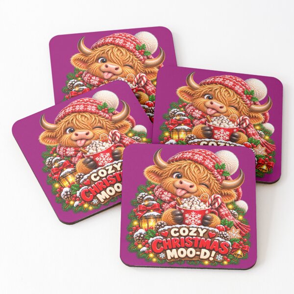 Item preview, Cozy Christmas Moo-D – Highland Cow Hot Cocoa Winter Vibes designed and sold by JanRizz.