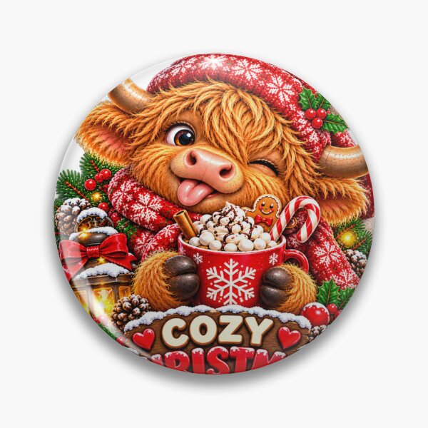 Item preview, Cozy Christmas Moo-D – Highland Cow Hot Cocoa Winter Vibes designed and sold by JanRizz.