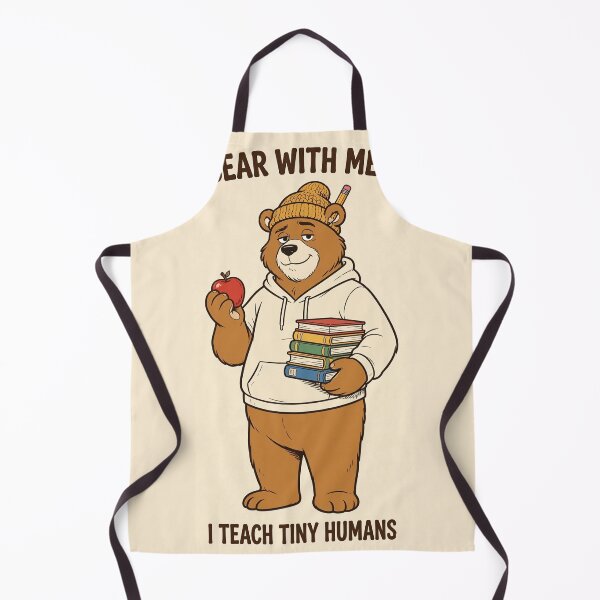 Item preview, Bear With Me I Teach Tiny Humans Funny Teacher Bear T-Shirt designed and sold by EverydayBadge.