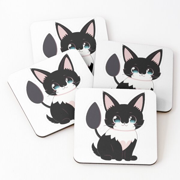 Item preview, Black and White Kitten with Bat Wings designed and sold by For-Cat Studio.