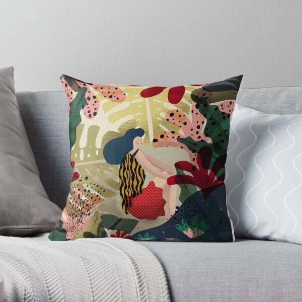 Relaxed In Jungle Throw Pillow