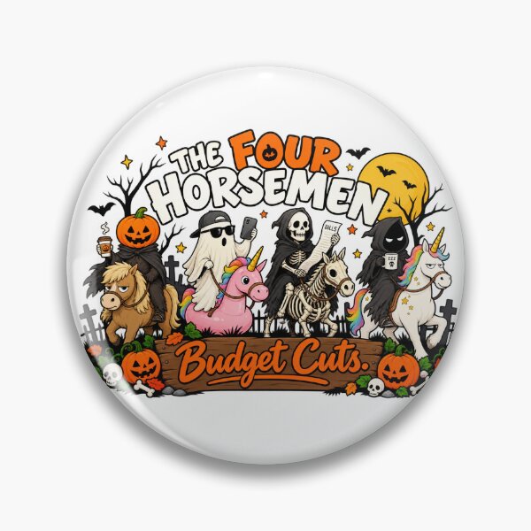 Item preview, The Four Horsemen Budget Cuts Halloween Humor designed and sold by teesterra.