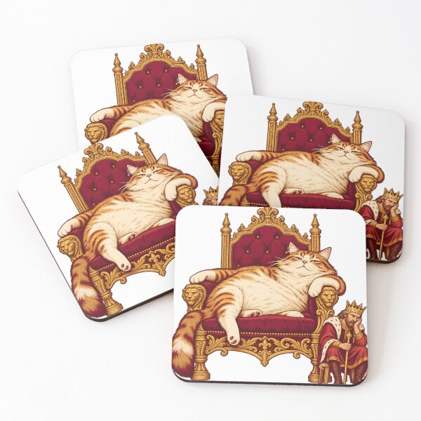 Item preview, Royal Demotion - Cat on the Throne and King on a Stool designed and sold by Digipeel.