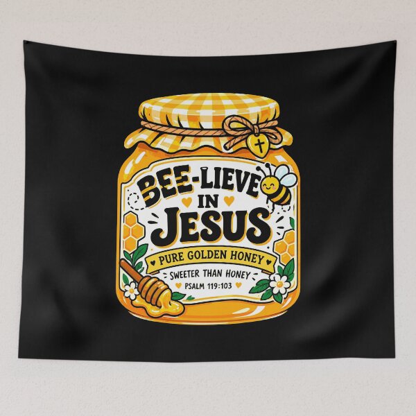 Item preview, BEE-LIEVE IN JESUS - Psalm 119:103 Sweeter Than Honey  designed and sold by plushism.