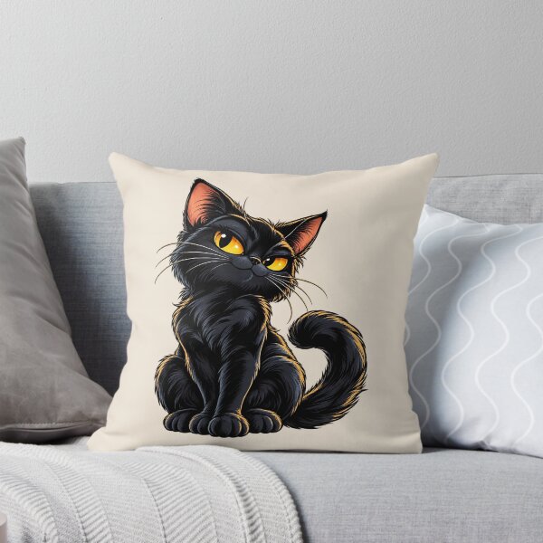Item preview, Black Cat With Glowing Golden Eyes designed and sold by ImagenFusionP.