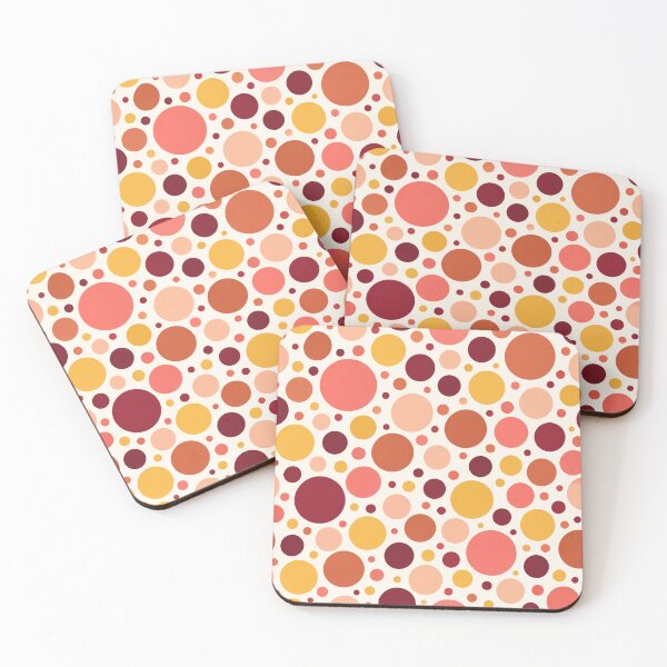 Item preview, Warm Autumn Polka Dots Coral Burgundy Seamless Pattern designed and sold by Shivora Studio.