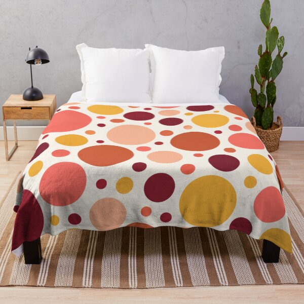 Item preview, Warm Autumn Polka Dots Coral Burgundy Seamless Pattern designed and sold by Shivora Studio.