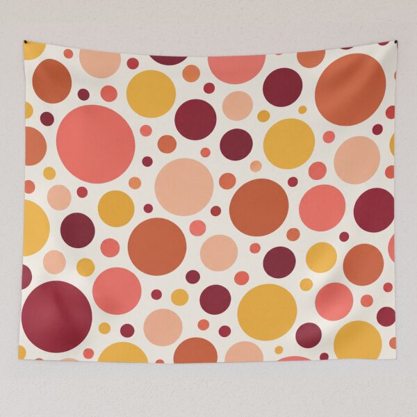Item preview, Warm Autumn Polka Dots Coral Burgundy Seamless Pattern designed and sold by Shivora Studio.