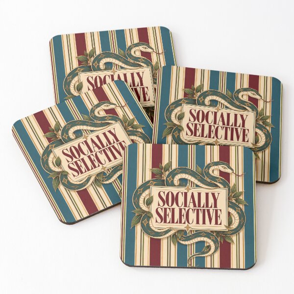 Item preview, Socially Selective Serpent Emblem Striped Design designed and sold by aztrends.
