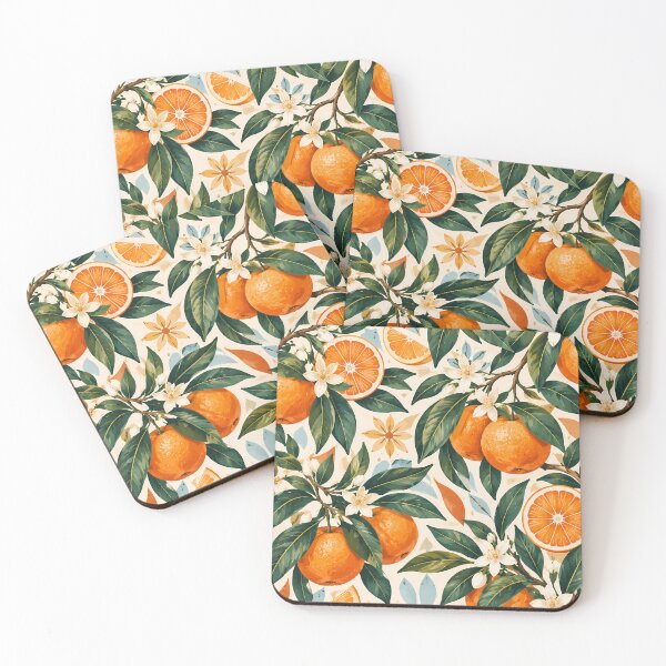 Item preview, Clementine Citrus and Blossom Botanical Pattern designed and sold by Ammar Studio.
