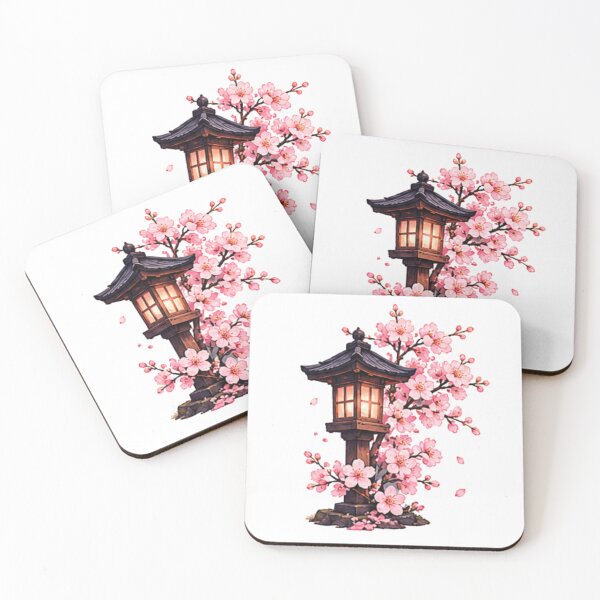 Item preview, Japanese Stone Lantern with Cherry Blossoms designed and sold by Rehnair.