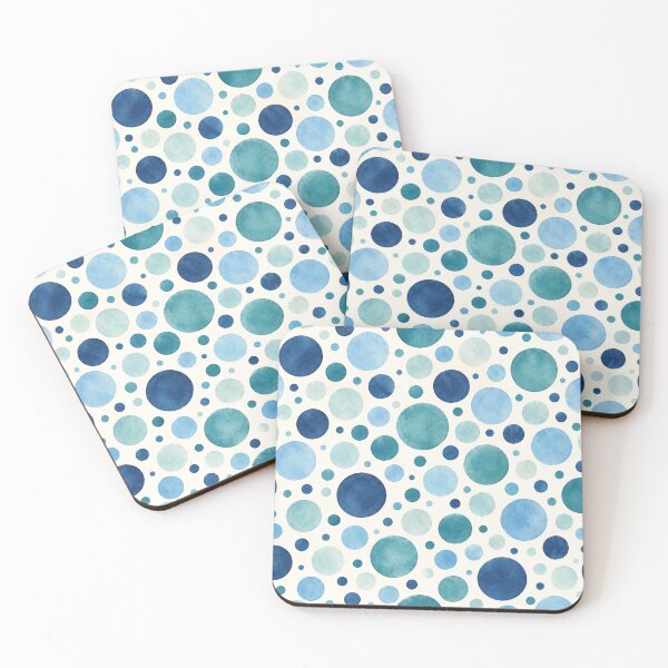 Item preview, Watercolor Ocean Blue Teal Polka Dots Seamless Pattern designed and sold by Shivora Studio.