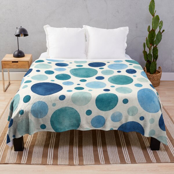 Item preview, Watercolor Ocean Blue Teal Polka Dots Seamless Pattern designed and sold by Shivora Studio.