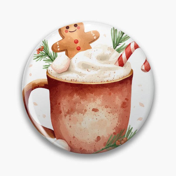 Item preview, Cozy Hot Chocolate Mug with Gingerbread Man Christmas Illustration designed and sold by Larams Studio.