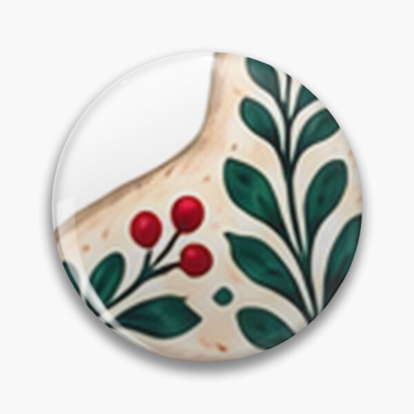Item preview, Cream Winter Hare with Holly Leaves, Scandinavian Folk Art designed and sold by H. Doucette Studio.