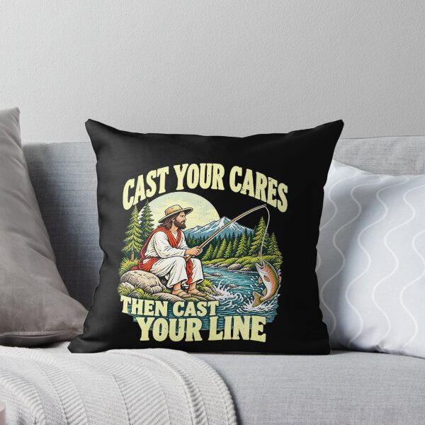Item preview, Cast Your Cares Away with This Fishing Line Pun designed and sold by elderberry.