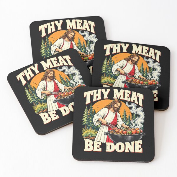 Item preview, Thy Meat Be Done Grilling Joke With Jesus designed and sold by elderberry.