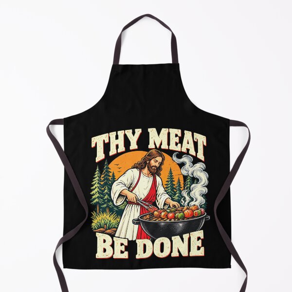 Item preview, Thy Meat Be Done Grilling Joke With Jesus designed and sold by elderberry.