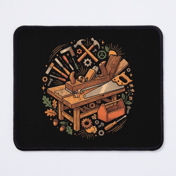 Item preview, Retro Woodworking Tools Carpenter Workbench designed and sold by DariaOltes.