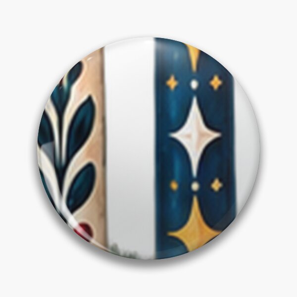 Item preview, Folk Painted Taper Candles in Brass Holders designed and sold by H. Doucette Studio.