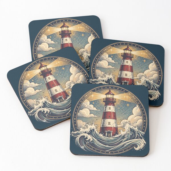 Item preview, Vintage Lighthouse and Stormy Seas - Nautical Coastal Adventure designed and sold by Chroma Dreams .