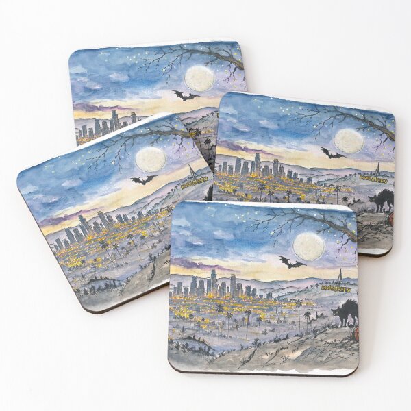 Item preview, Halloween Shadows Falling Across the Los Angeles Skyline designed and sold by artshop77.