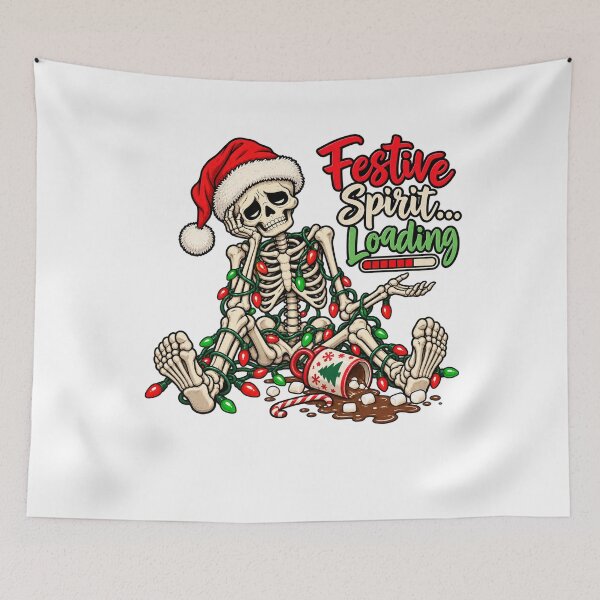 Item preview, Funny Christmas Skeleton Santa Hat Holiday Humor designed and sold by LandFinStudio.