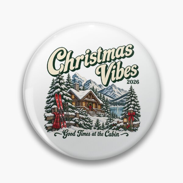 Item preview, Vintage Christmas Cabin Winter Mountain Design designed and sold by LandFinStudio.