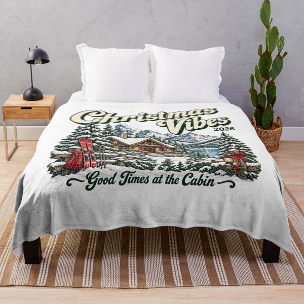 Item preview, Vintage Christmas Cabin Winter Mountain Design designed and sold by LandFinStudio.