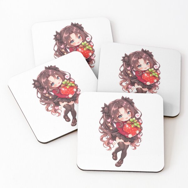 Item preview, Rin Tohsaka Chibi Fanart – Cute Fate Stay Night Anime Girl with Strawberry designed and sold by mumeaw.