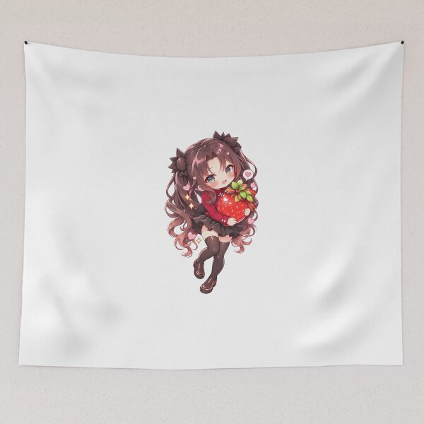 Item preview, Rin Tohsaka Chibi Fanart – Cute Fate Stay Night Anime Girl with Strawberry designed and sold by mumeaw.