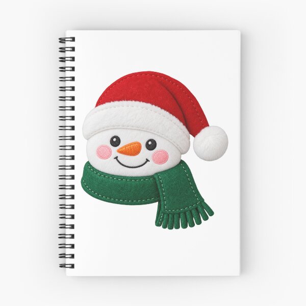 Item preview, Cute Christmas Snowman Embroidery Design, Santa Hat Winter Patch designed and sold by LandFinStudio.