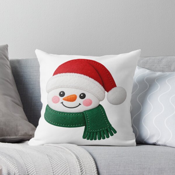 Item preview, Cute Christmas Snowman Embroidery Design, Santa Hat Winter Patch designed and sold by LandFinStudio.