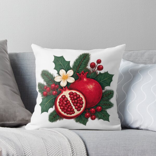 Item preview, Pomegranate and Holly Spray, Winter Botanical designed and sold by H. Doucette Studio.