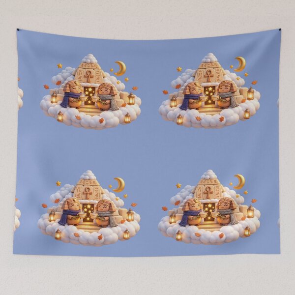 Item preview, Chibi Pharaohs Cloud Temple Tea Party – Cute Ancient Egyptian Fantasy Art designed and sold by NEFERSIGN.