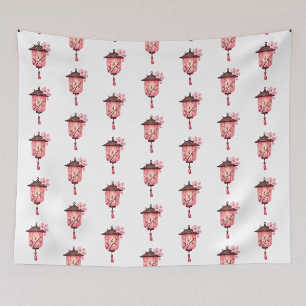 Item preview, Pink Hanging Lantern with Cherry Blossoms designed and sold by Rehnair.