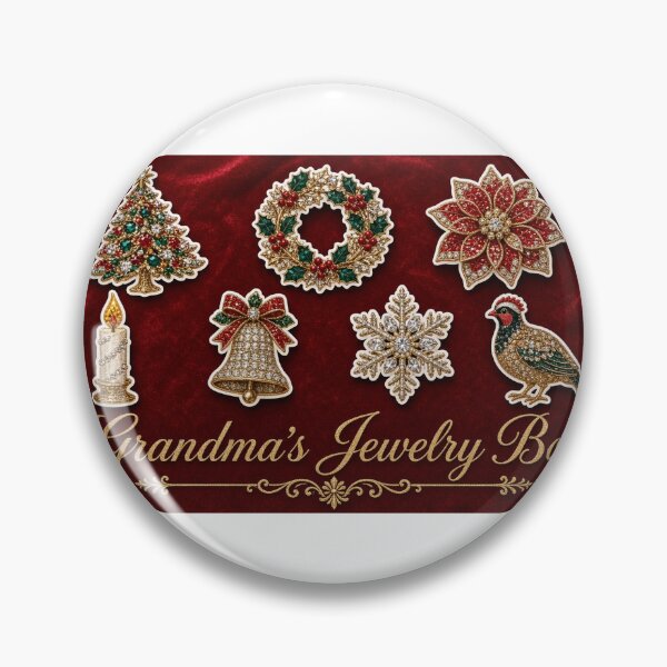 Item preview, Grandma's Jewelry Box Vintage Christmas Brooches designed and sold by Freckled-Monkey.